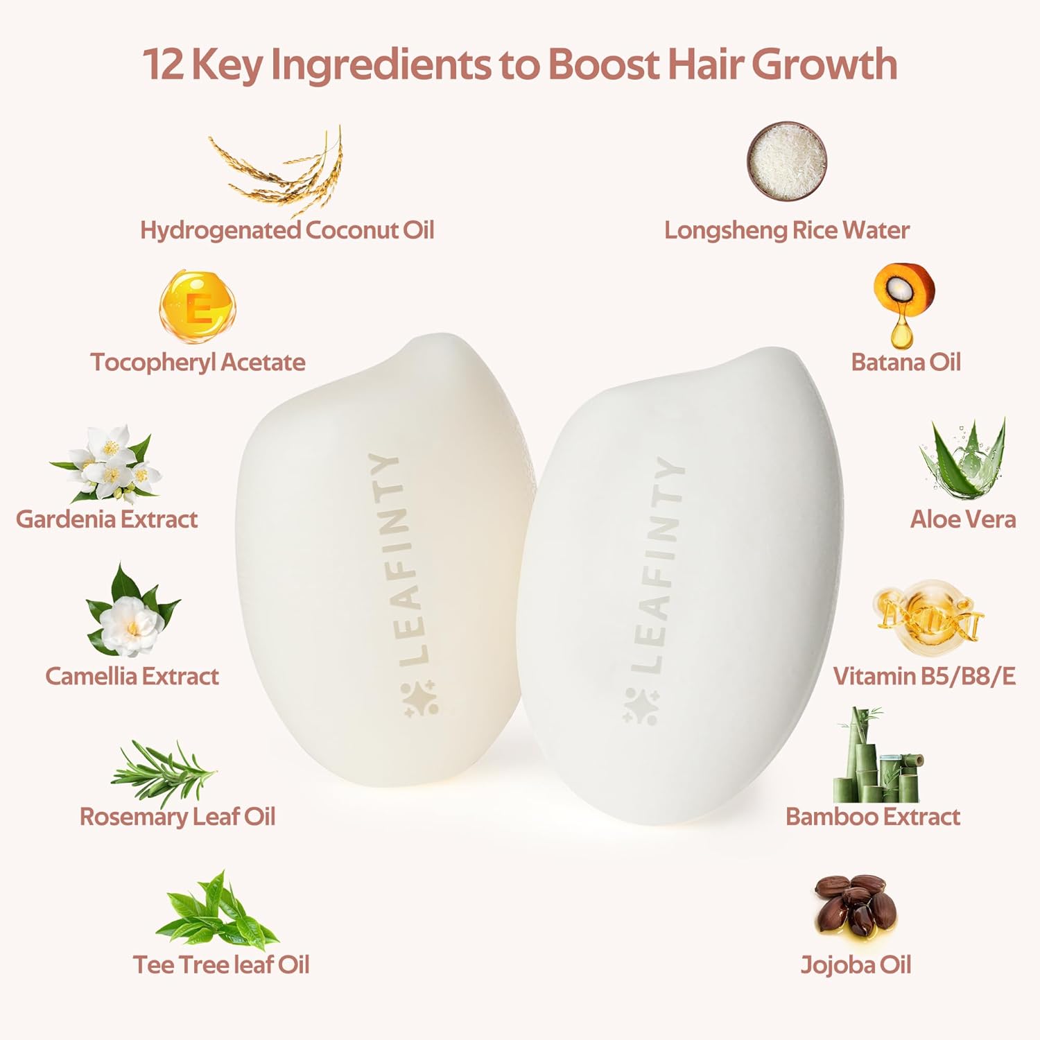 Rice Water for Hair Growth | Rice Water Shampoo and Conditioner Bar | Vegan & Natural | Rice Shampoo Bar for Thickening & Strengthening | Shampoo and Conditioner 6.7oz