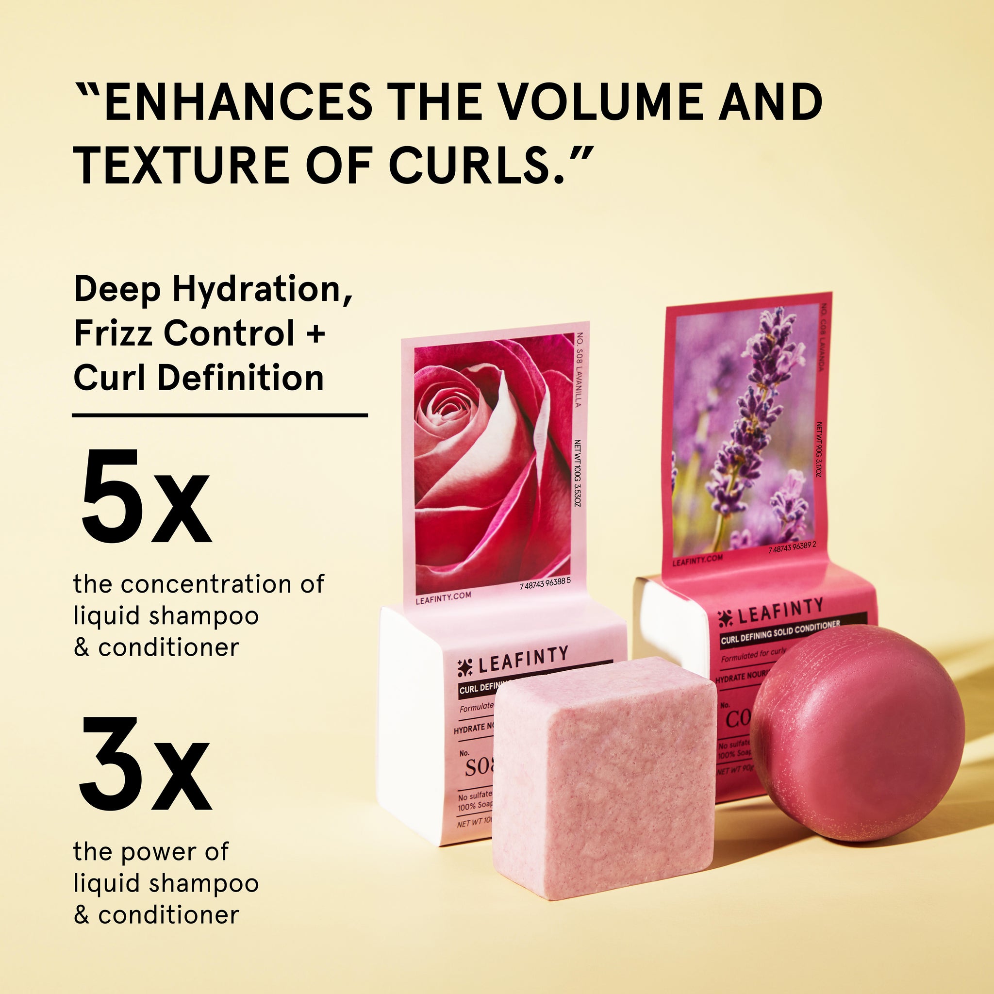 S08+C08 Solid Shampoo & Conditioner Set for Curly, Wavy And Coily Hair