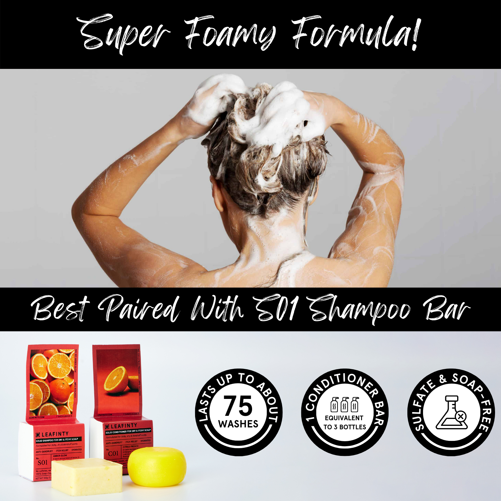 C01 Solid Conditioner Bar for Itchy, Dry & Dandruff Scalps