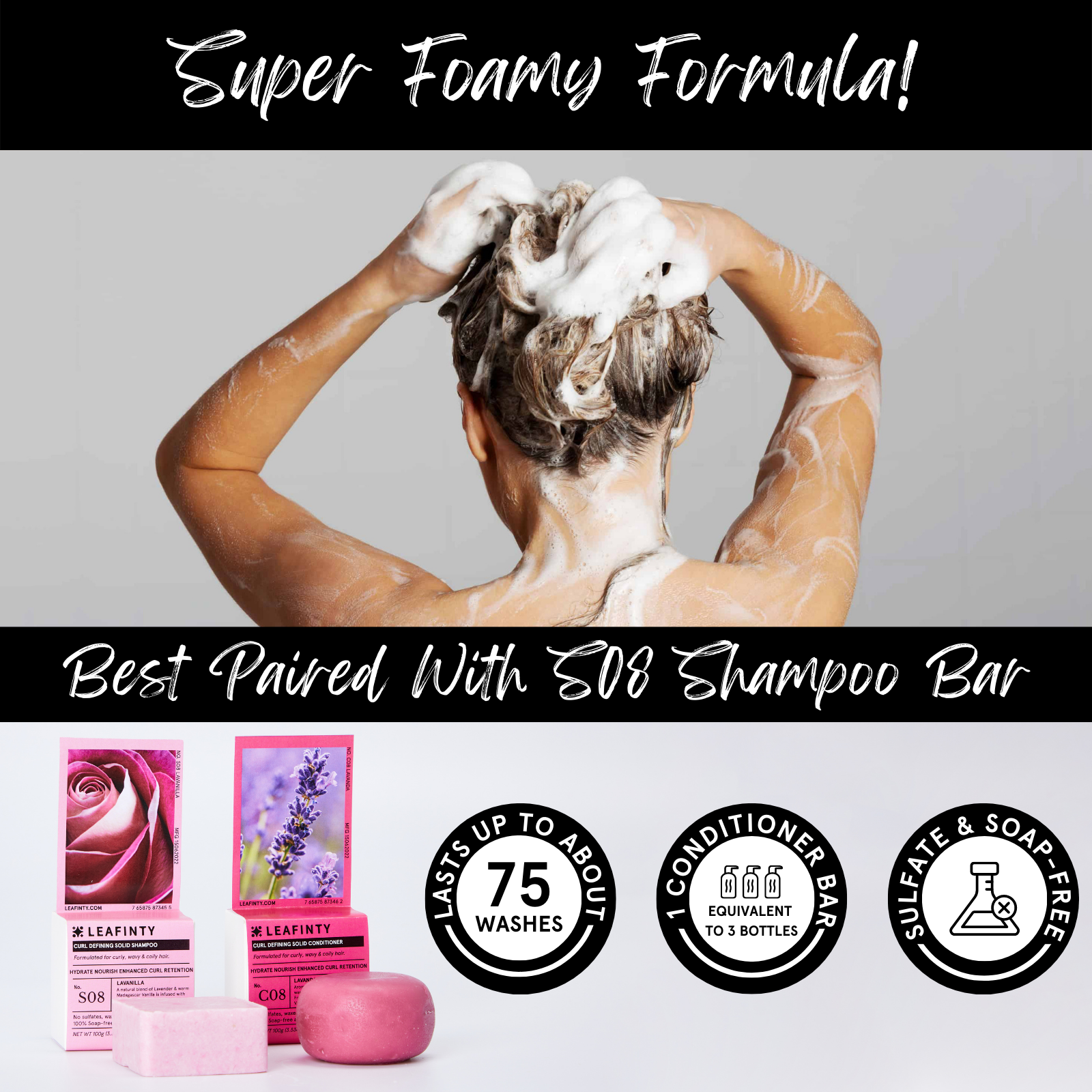 C08 Solid Conditioner Bar for Curly, Wavy & Coily Hair